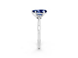 Silver Pear Cut Blue Sapphire Solitaire Engagement Ring with Classic Band and Four-Prong Setting_26