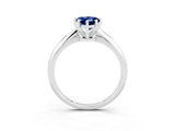 Silver Pear Cut Blue Sapphire Solitaire Engagement Ring with Classic Band and Four-Prong Setting_27