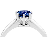 Silver Pear Cut Blue Sapphire Solitaire Engagement Ring with Classic Band and Four-Prong Setting_28
