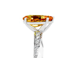 Silver Pear Cut Citrine Engagement Ring with Side Stone Accents and Four-Prong Setting_17