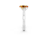 Silver Pear Cut Citrine Solitaire Engagement Ring with Cathedral Setting and Four-Prong Mount_2