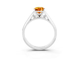 Silver Pear Cut Citrine Solitaire Engagement Ring with Cathedral Setting and Four-Prong Mount_3
