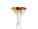 Silver Pear Cut Citrine Solitaire Engagement Ring with Cathedral Setting and Four-Prong Mount_5