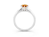 Silver Pear Cut Citrine Solitaire Engagement Ring with Classic Band and Four-Prong Setting_15