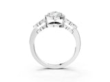 Silver Pear Cut Cut Halo Diamond Infinity Band with Four-Prong Setting_16
