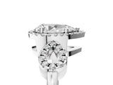 Silver Pear Cut Cut Halo Diamond Infinity Band with Four-Prong Setting_18