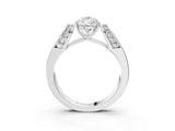 Silver Pear Cut Diamond Channel Set Solitaire Ring with Four-Prong Setting_13