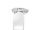 Silver Pear Cut Diamond Channel Set Solitaire Ring with Four-Prong Setting_15