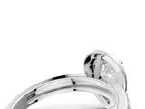 Silver Pear Cut Diamond Double Halo Ring with Split Shank and Four-Prong Setting_7