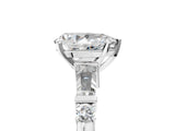 Silver Pear Cut Diamond Ring with Baguette Side Stones, Channel Set Band, and Four-Prong Setting_38