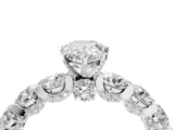Silver Pear Cut Diamond Side Stone Engagement Ring with Four-Prong Setting_4