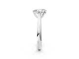 Silver Pear Cut Diamond Solitaire Engagement Ring with Cathedral Setting and Four-Prong Mount_16