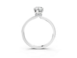 Silver Pear Cut Diamond Solitaire Ring with Classic Band and Four-Prong Setting_10