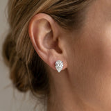 14K White Gold 3.18 Carat D VVS2 Pear Diamond Stud Earrings