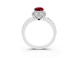 Silver Pear Cut Garnet Scalloped Halo Engagement Ring with Round Shared Prong Band_33