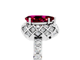 Silver Pear Cut Garnet Scalloped Halo Engagement Ring with Round Shared Prong Band_35