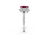 Silver Pear Cut Garnet Scalloped Halo Engagement Ring with Round Shared Prong Band_80
