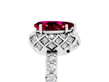 Silver Pear Cut Garnet Scalloped Halo Engagement Ring with Round Shared Prong Band_83