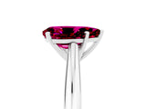 Silver Pear Cut Garnet Solitaire Engagement Ring with Cathedral Setting and Four-Prong Mount_5