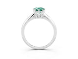 Silver Pear Cut Green Sapphire Solitaire Engagement Ring with Classic Band and Four-Prong Setting_15