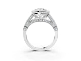 Silver Pear Cut Halo Diamond Split Shank Pave Ring_16