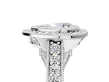 Silver Pear Cut Halo Diamond Split Shank Pave Ring_18
