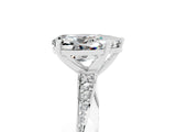 Silver Pear Cut Moissanite Engagement Ring with Side Stone Accents and Four-Prong Setting_17