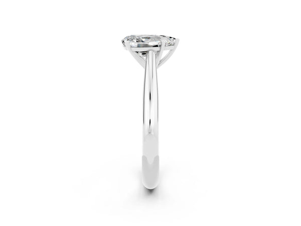 Sterling Silver Pear-Shaped Moissanite Solitaire Cathedral Engagement Ring with Arched Shoulders