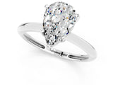 Silver Pear Cut Moissanite Solitaire Engagement Ring with Classic Band and Four-Prong Setting_13