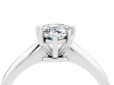 Silver Pear Cut Moissanite Solitaire Engagement Ring with Classic Band and Four-Prong Setting_16