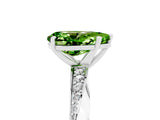 Silver Pear Cut Peridot Engagement Ring with Side Stone Accents and Four-Prong Setting_17