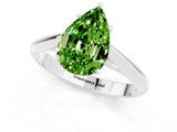 Silver Pear Cut Peridot Solitaire Engagement Ring with Cathedral Setting and Four-Prong Mount_13
