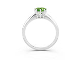 Silver Pear Cut Peridot Solitaire Engagement Ring with Classic Band and Four-Prong Setting_15