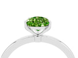 Silver Pear Cut Peridot Solitaire Ring with Thin Band and Prong Setting_46