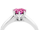 Silver Pear Cut Pink Sapphire Solitaire Engagement Ring with Classic Band and Four-Prong Setting_28