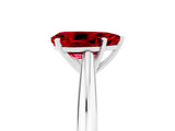 Silver Pear Cut Ruby Solitaire Engagement Ring with Cathedral Setting and Four-Prong Mount_17