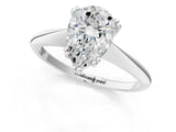 Silver Pear Cut Solitaire Diamond Ring with Six-Prong Setting and Classic Band_31