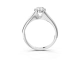 Silver Pear Cut Solitaire Diamond Ring with Six-Prong Setting and Classic Band_33