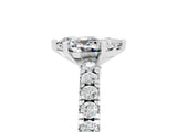 Silver Pear Cut Solitaire Diamond with Pavé Band and Four-Prong Setting_11