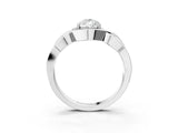 Silver Pear Cut Solitaire Intertwined Band Prong Setting Ring_17