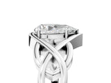 Silver Pear Cut Solitaire Intertwined Band Prong Setting Ring_19