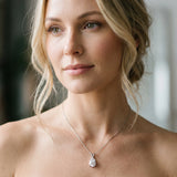 Silver Pear Cut Solitaire Pendant with Three-Prong Setting_30
