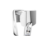 Silver Pear Cut Solitaire Tension-Set Diamond Split Shank Ring_30