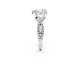 Silver Pear Cut Solitaire Twist Pave Diamond Engagement Ring with Prong Setting_33