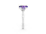 Silver Pear Cut Tanzanite Solitaire Engagement Ring with Classic Band and Four-Prong Setting_14