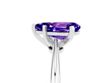 Silver Pear Cut Tanzanite Solitaire Engagement Ring with Classic Band and Four-Prong Setting_17