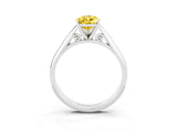 Silver Pear Cut Yellow Sapphire Solitaire Engagement Ring with Cathedral Setting and Four-Prong Mount_15