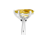 Silver Pear Cut Yellow Sapphire Solitaire Engagement Ring with Classic Band and Four-Prong Setting_17