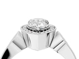 Silver Pear Halo Split Shank Milgrain Diamond Ring_22
