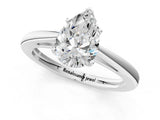 Silver Pear Solitaire Diamond Ring with Split Shank and Four-Prong Setting_13